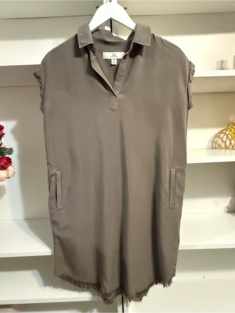 Thread & Supply Taupe Utility Shirt Dress - Picture 2 of 10